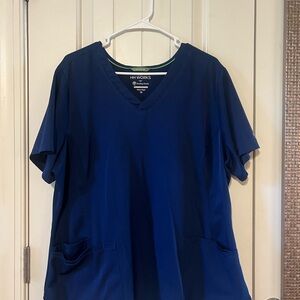 Healing Hands Navy Scrub Top
